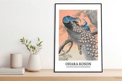 Obraz  Design Two Peacocks, Koson Vintage do Salonu
