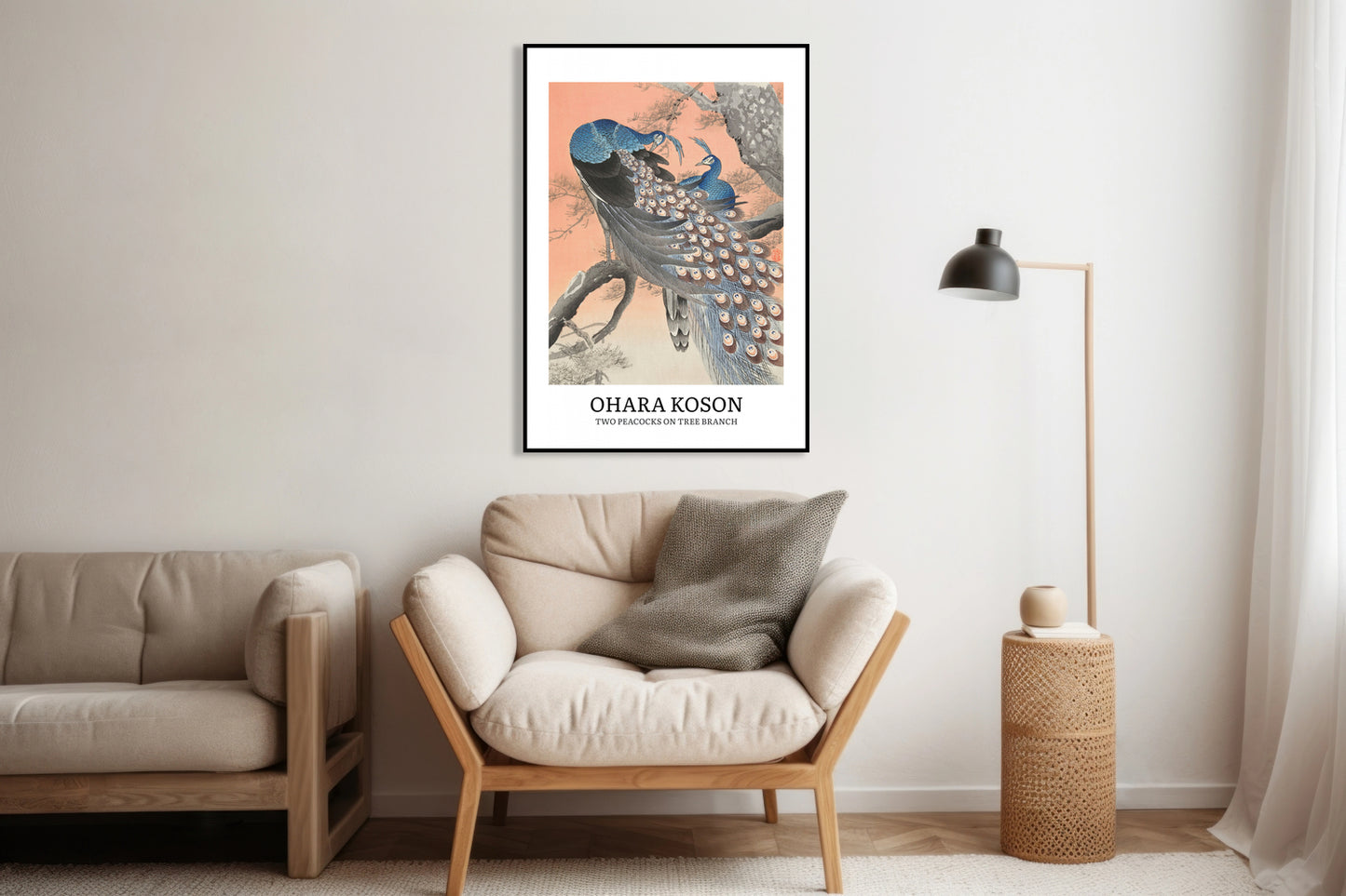Obraz  Design Two Peacocks, Koson Vintage do Salonu