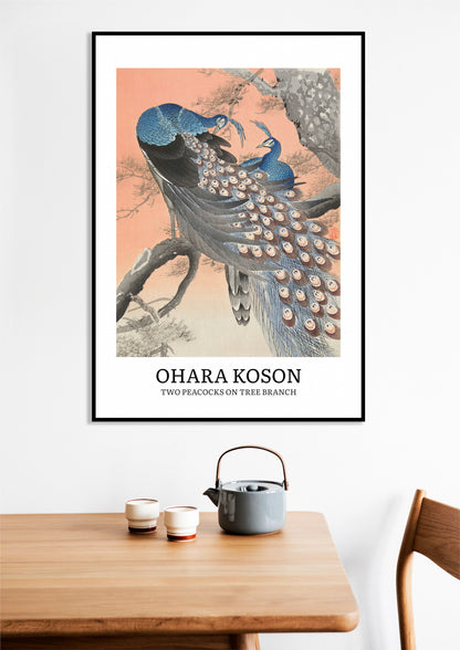 Obraz  Design Two Peacocks, Koson Vintage do Salonu