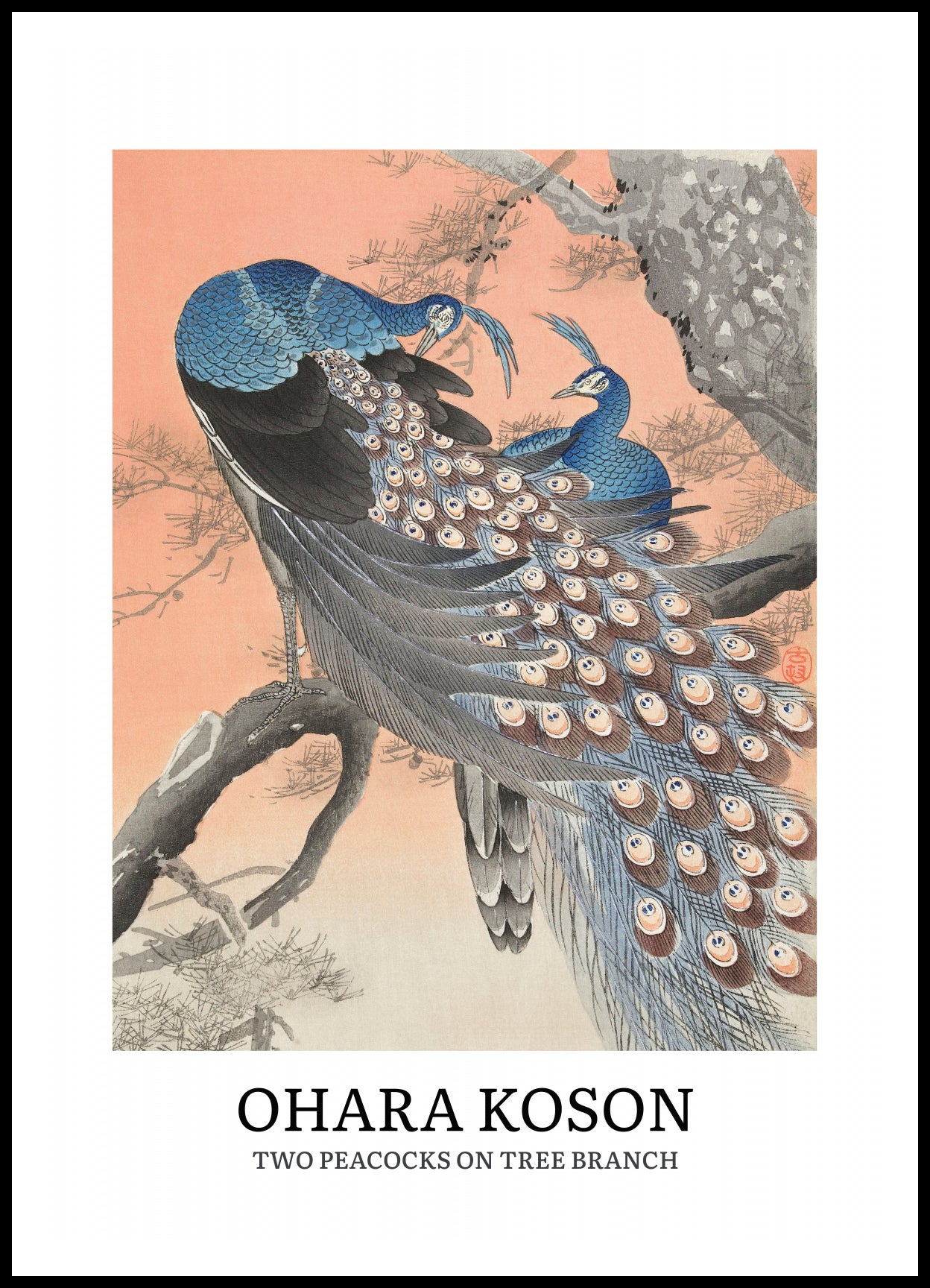 Plakat  Design Two Peacocks, Koson Vintage do Salonu