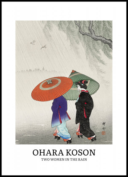 Plakat  Design Two Women Rain, Koson Vintage do Salonu