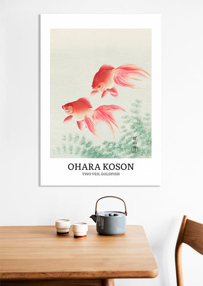 Obraz  Two Veil Goldfish, Koson Vintage do Salonu