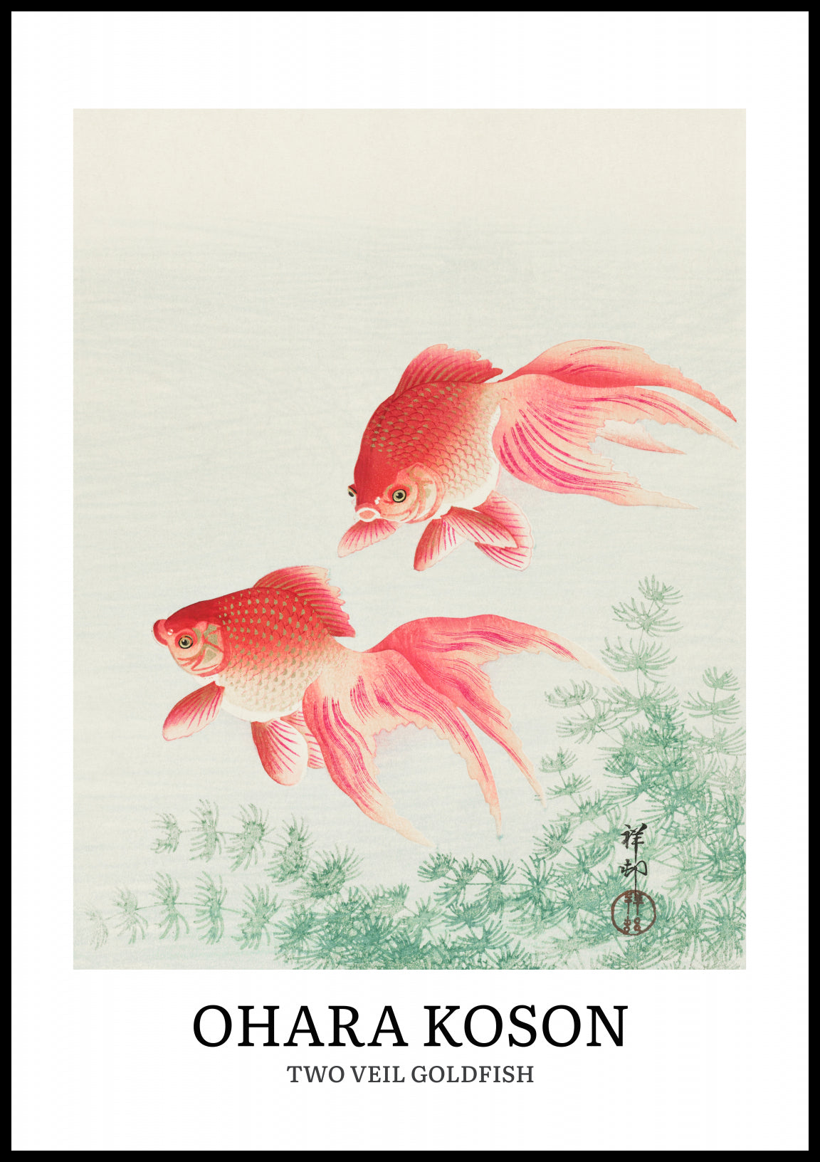 Plakat  Two Veil Goldfish, Koson Vintage do Salonu