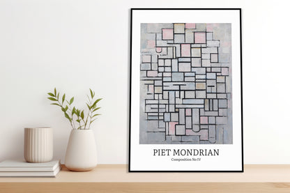 Obraz  Design Composition 4, Mondrian Vintage do Salonu