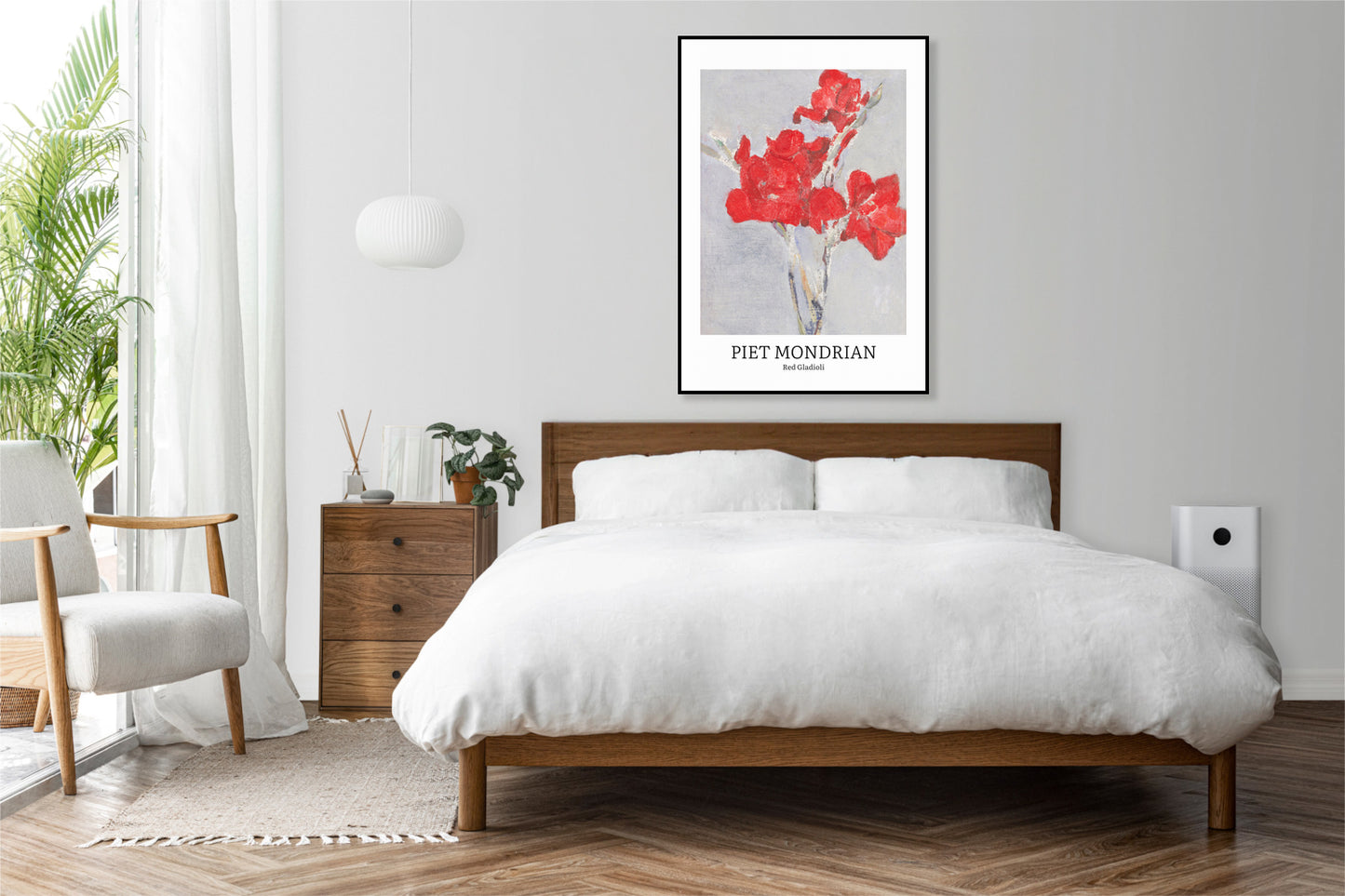 Obraz  Design Red Gladioli, Mondrian Vintage do Salonu