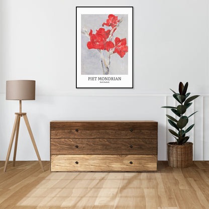 Obraz  Design Red Gladioli, Mondrian Vintage do Salonu
