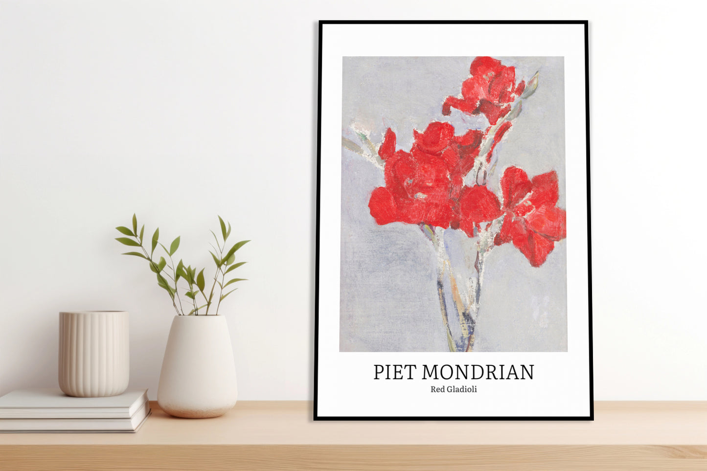 Obraz  Design Red Gladioli, Mondrian Vintage do Salonu