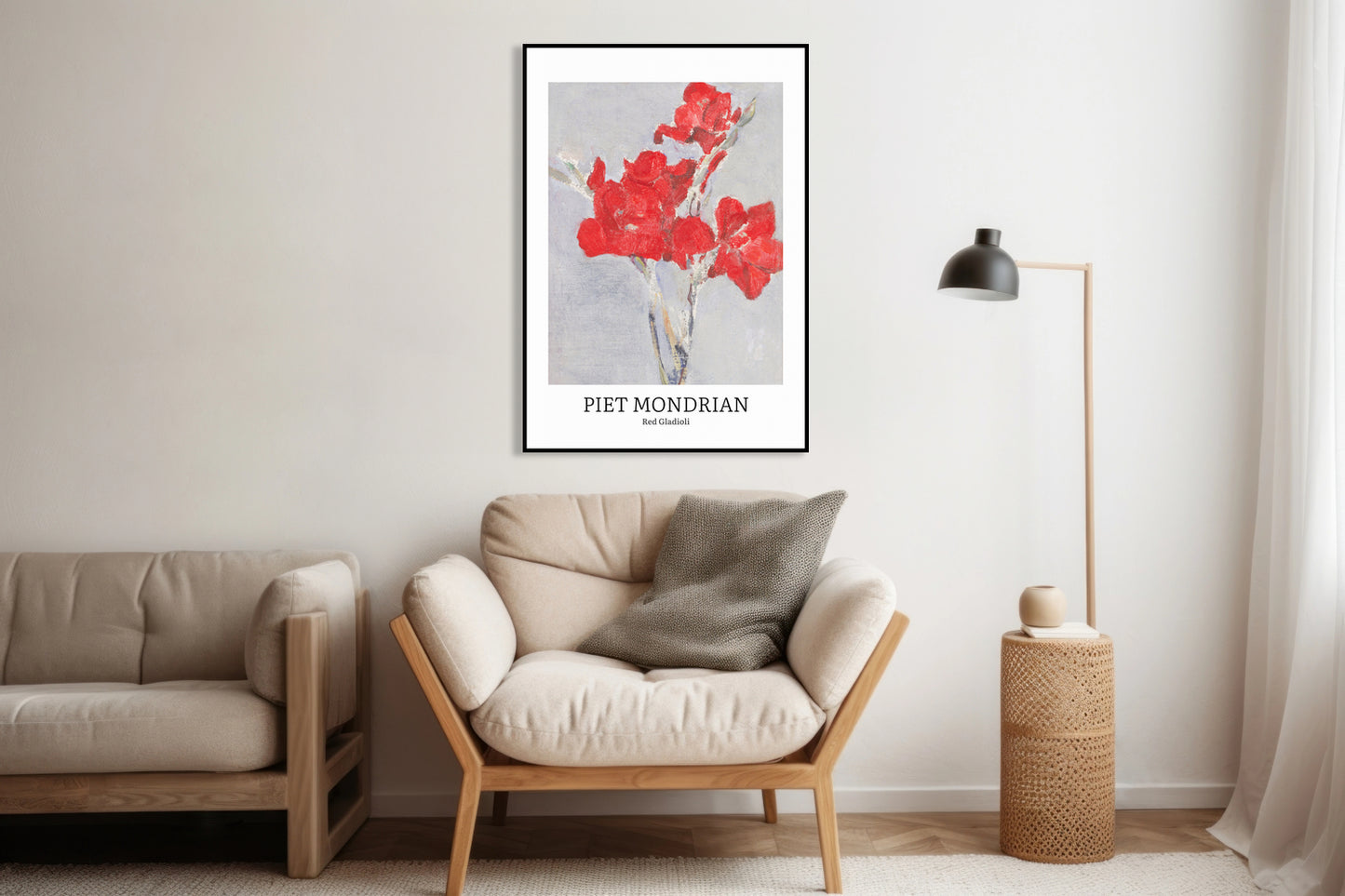 Obraz  Design Red Gladioli, Mondrian Vintage do Salonu