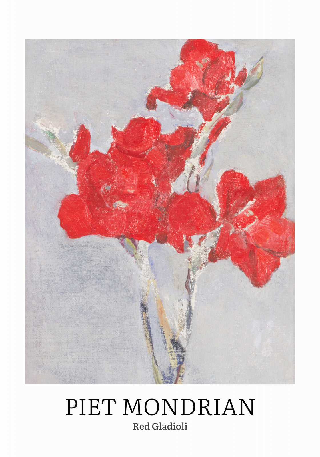 Plakat  Design Red Gladioli, Mondrian Vintage do Salonu