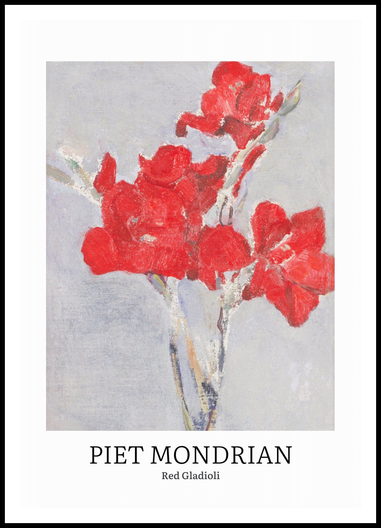 Plakat  Design Red Gladioli, Mondrian Vintage do Salonu