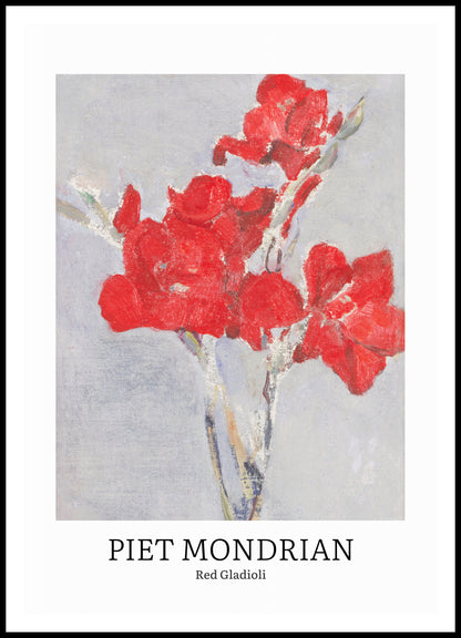 Plakat  Design Red Gladioli, Mondrian Vintage do Salonu