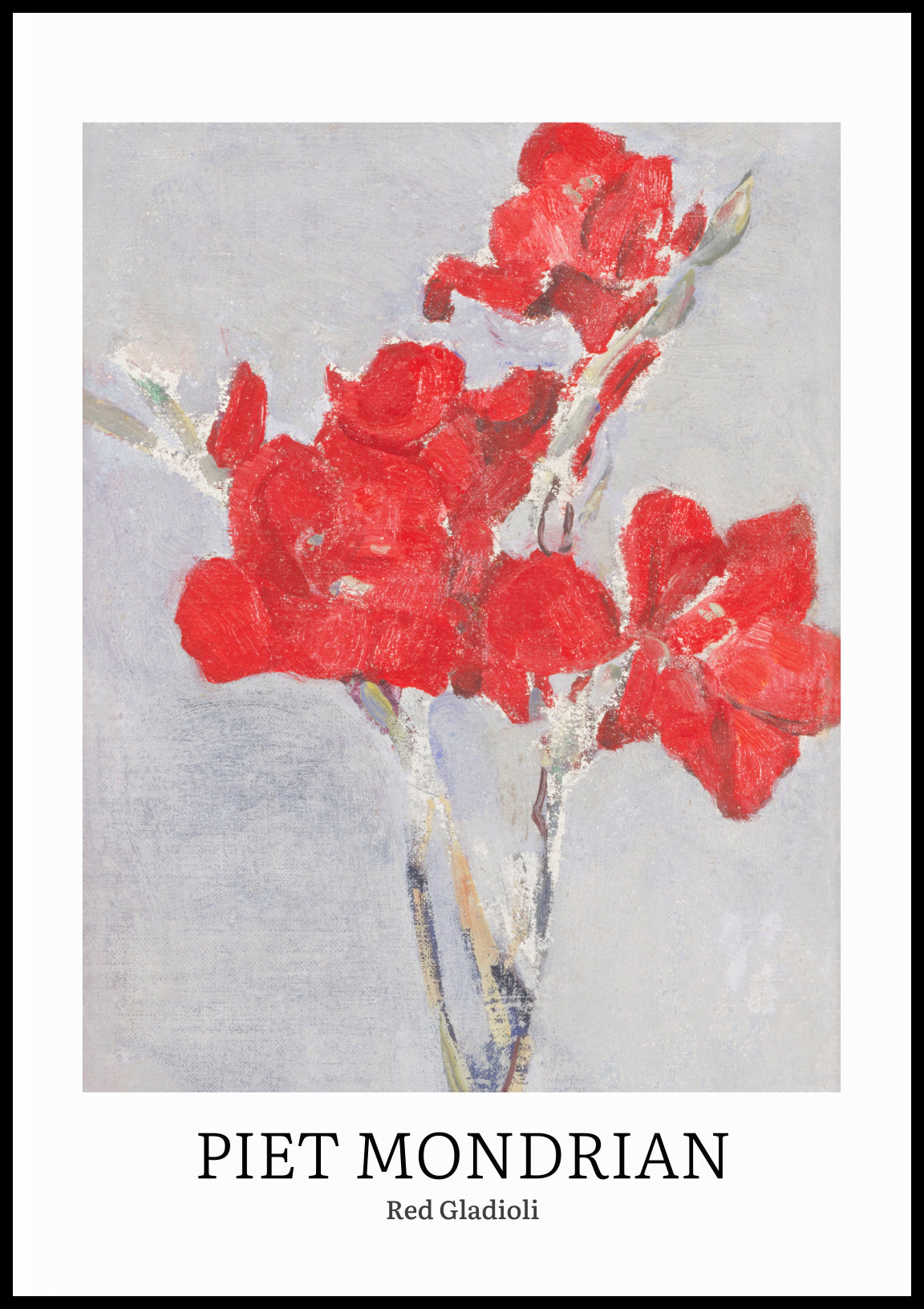 Plakat  Design Red Gladioli, Mondrian Vintage do Salonu