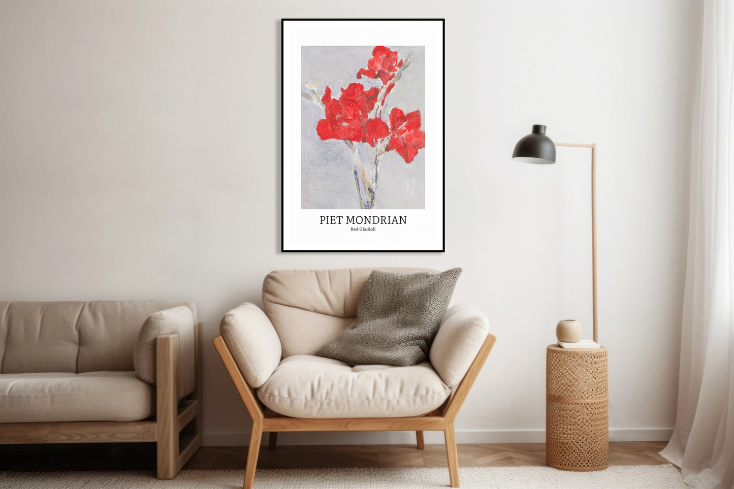 Plakat  Design Red Gladioli, Mondrian Vintage do Salonu