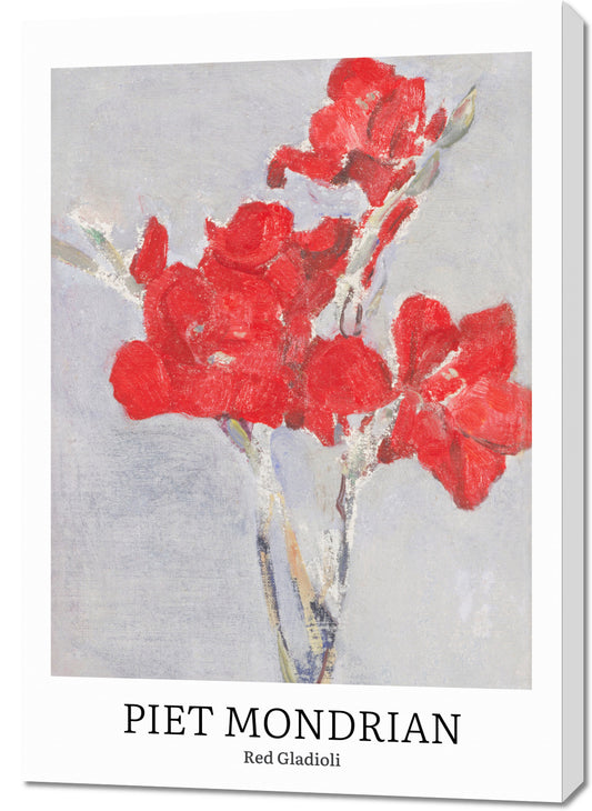 Obraz  Design Red Gladioli, Mondrian Vintage do Salonu