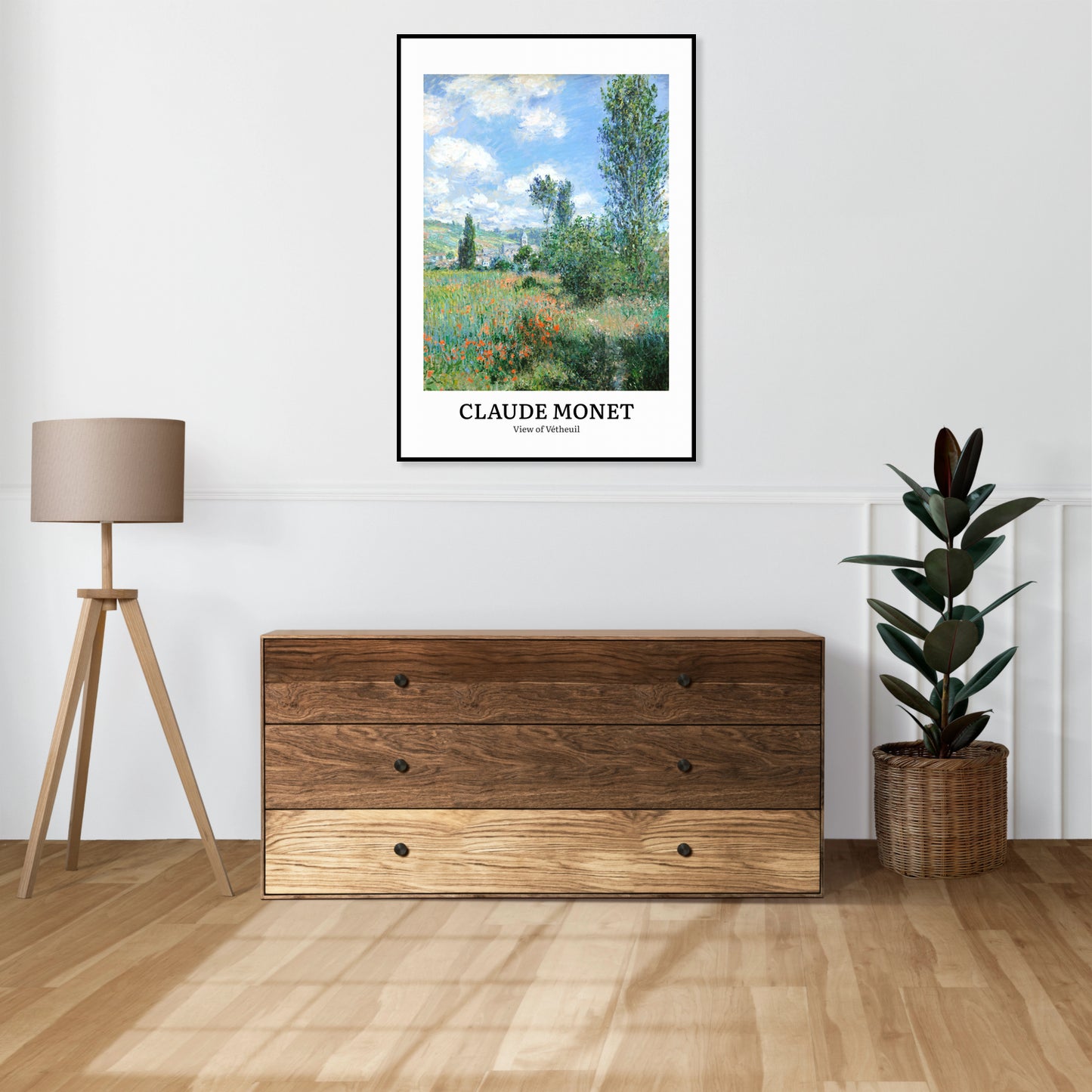 Obraz  Design View of Vétheuil, Monet Vintage do Salonu