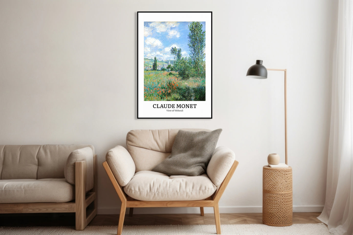 Obraz  Design View of Vétheuil, Monet Vintage do Salonu