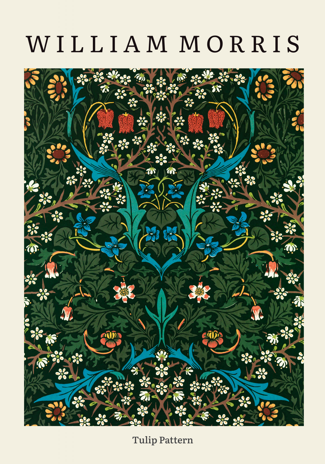 Plakat  Design Tulip Pattern, Morris Vintage do Salonu