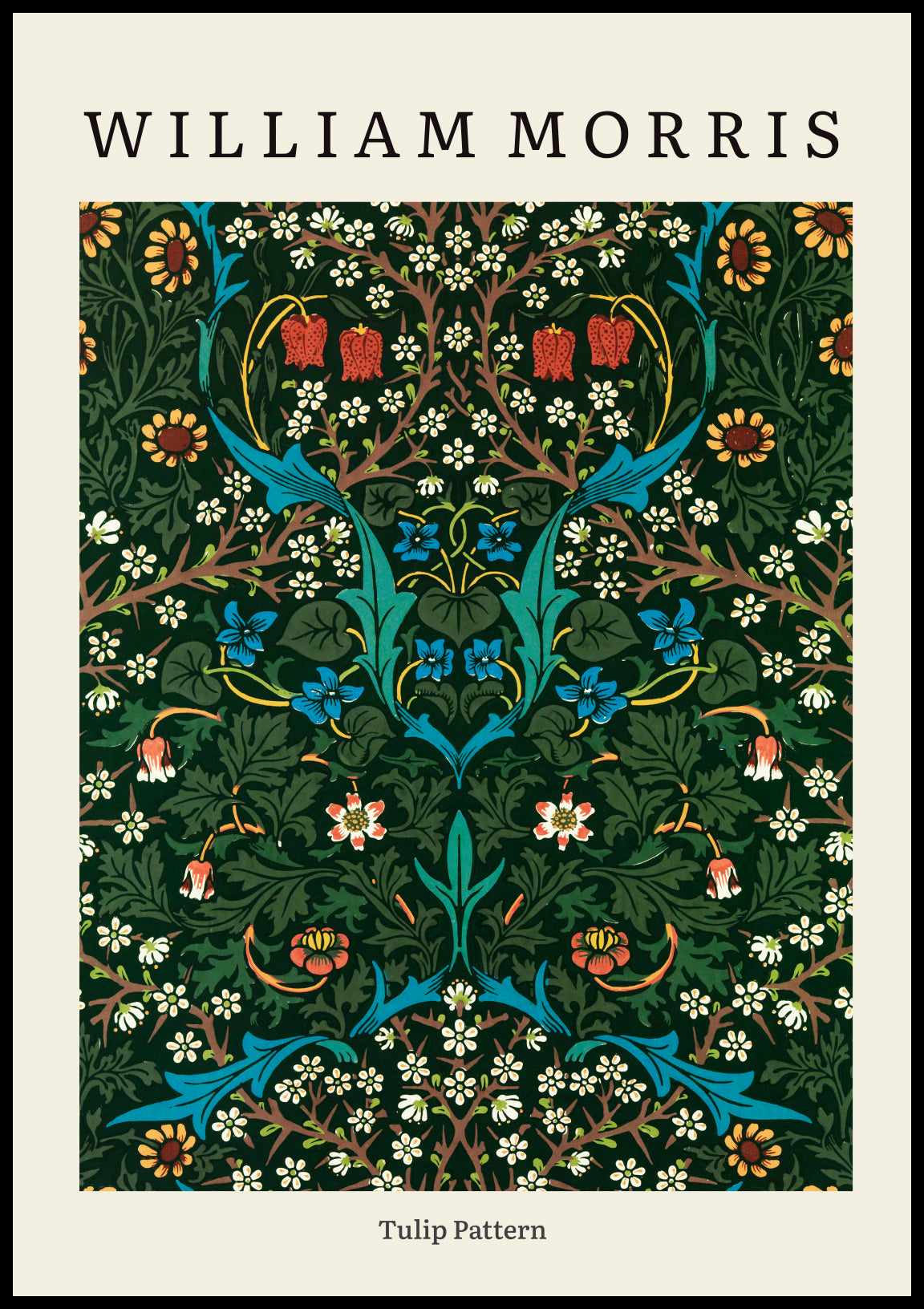 Plakat  Design Tulip Pattern, Morris Vintage do Salonu