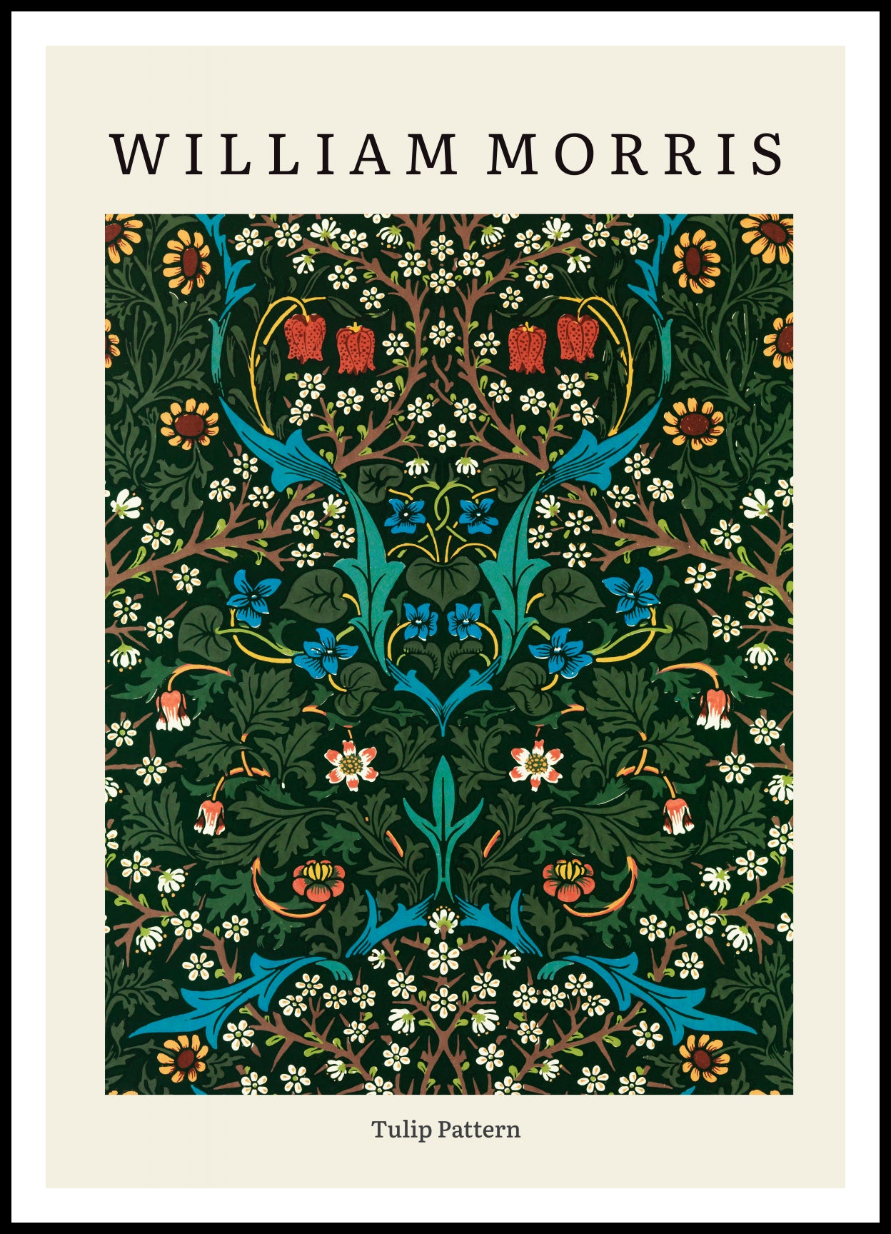 Plakat  Design Tulip Pattern, Morris Vintage do Salonu