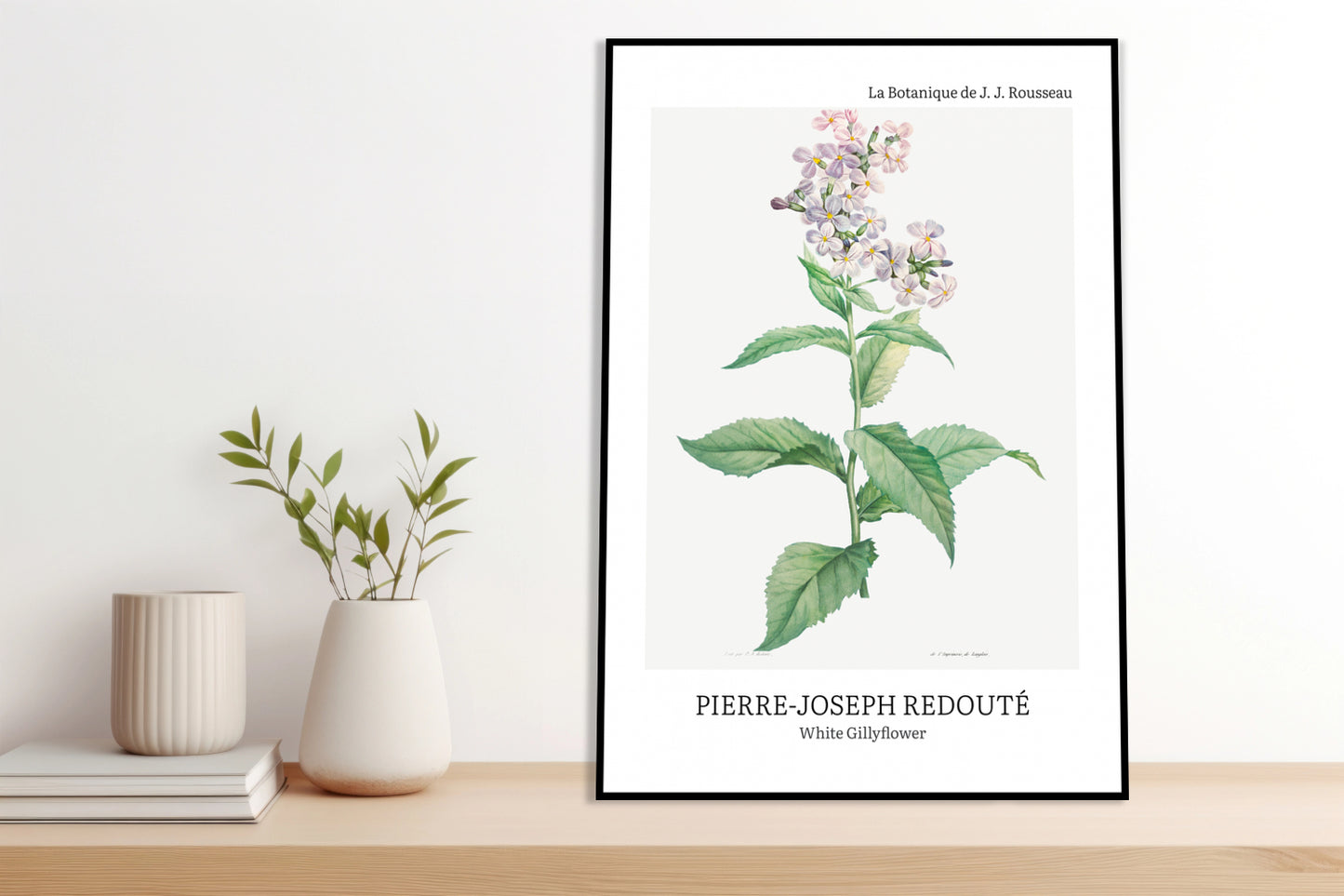 Obraz  Design White Gillyflower, Redoute Vintage do Salonu