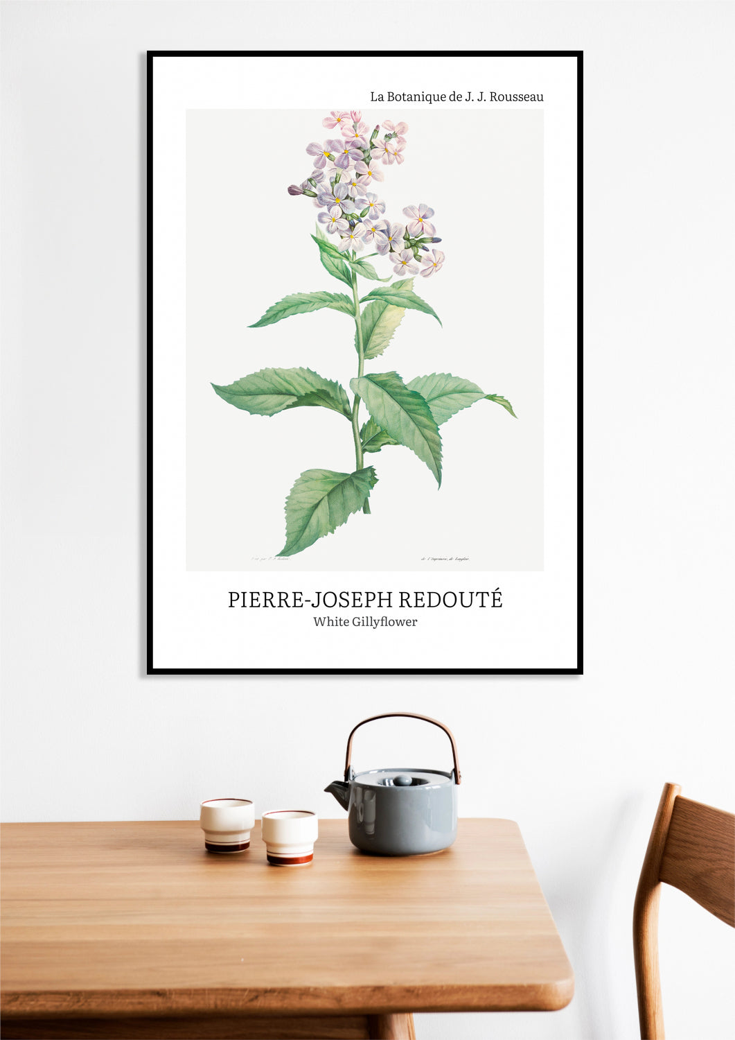 Obraz  Design White Gillyflower, Redoute Vintage do Salonu
