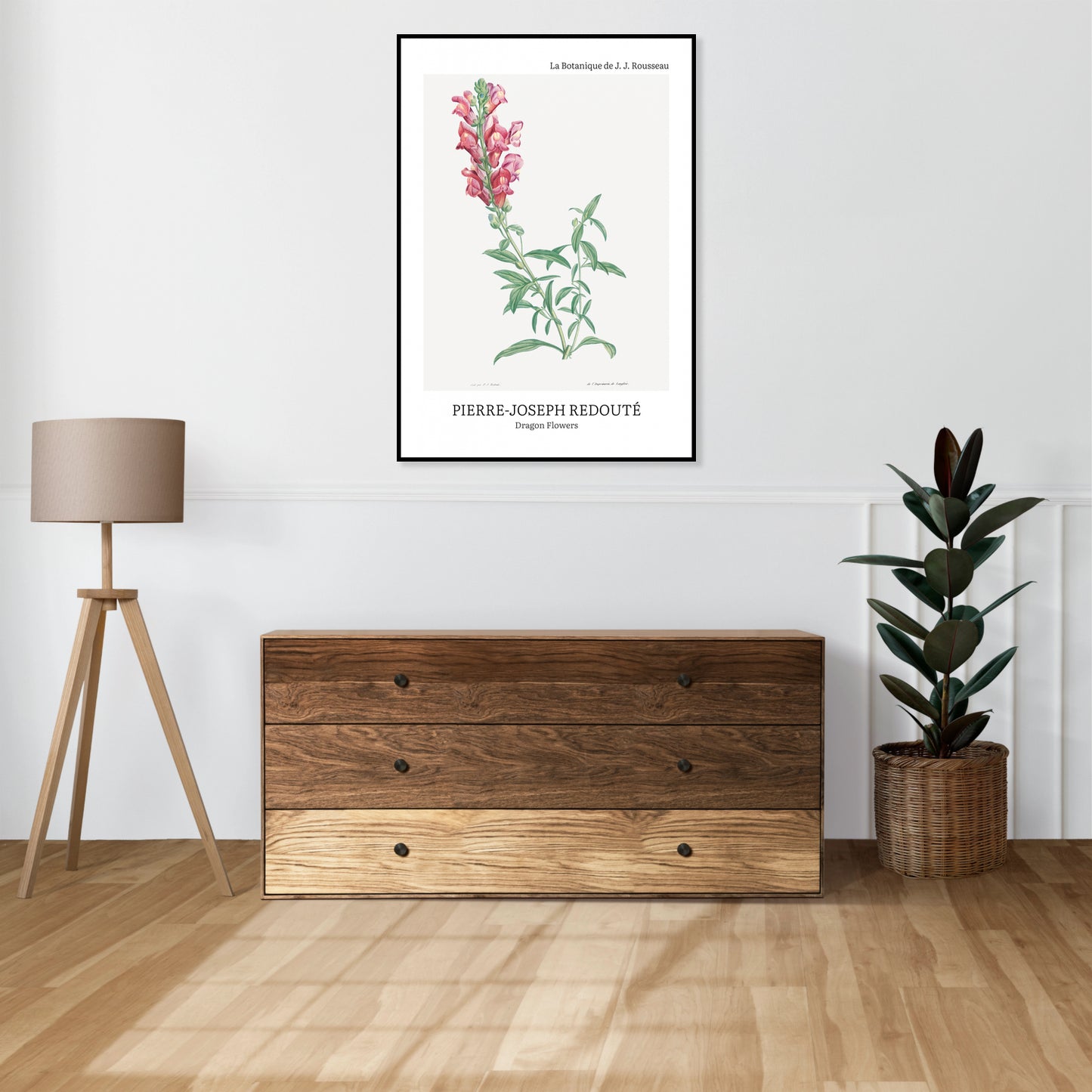 Obraz  Design Dragon Flowers, Redoute Vintage do Salonu