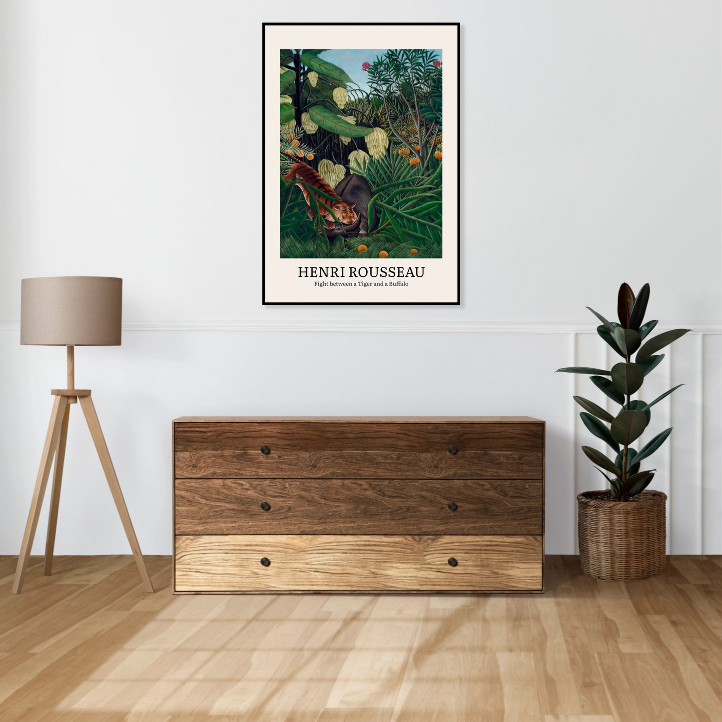 Obraz  Design Tiger and a Buffalo, Rousseau Vintage do Salonu