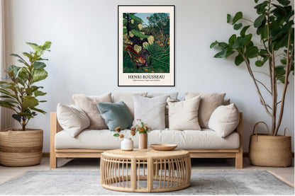Obraz  Design Tiger and a Buffalo, Rousseau Vintage do Salonu