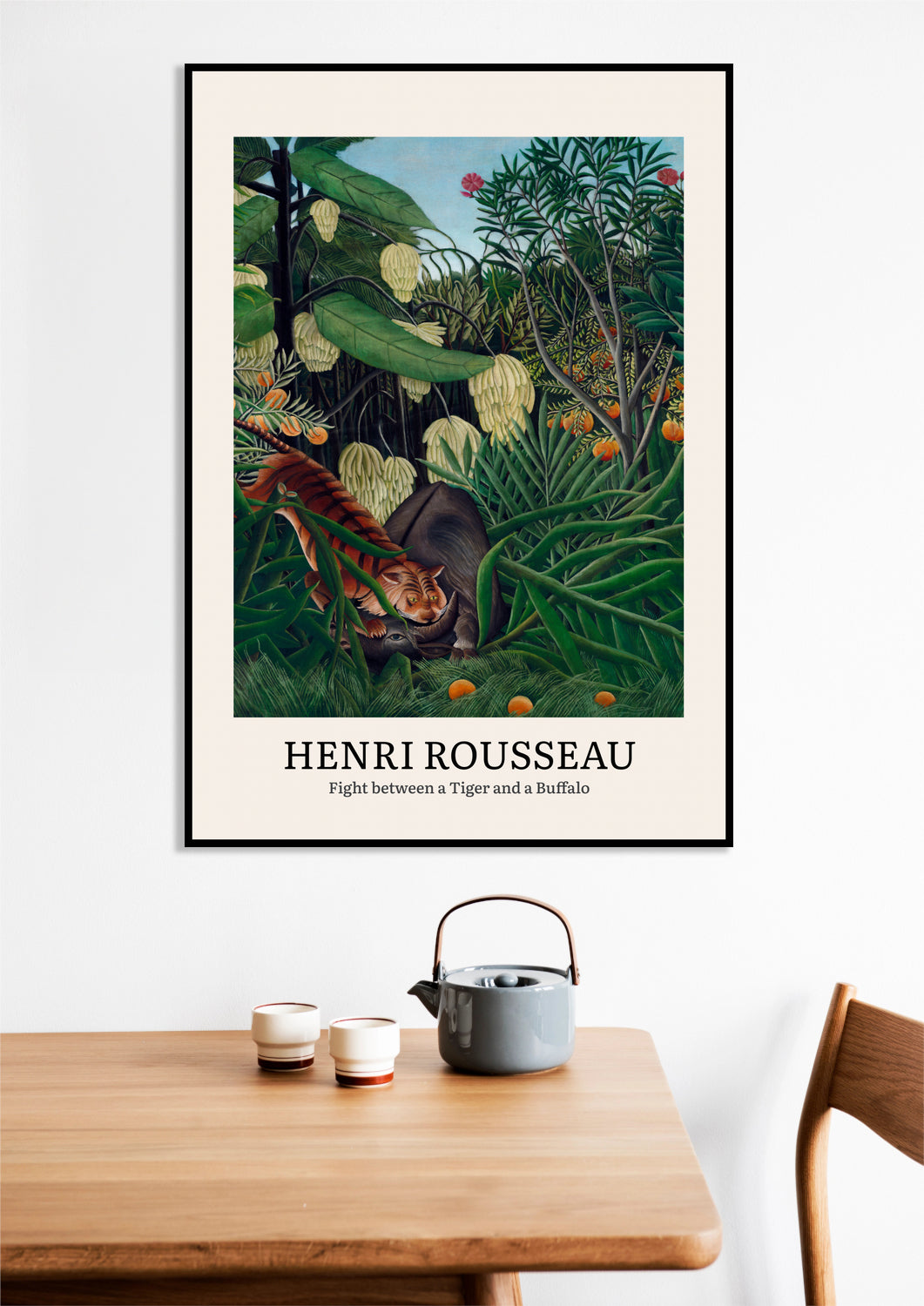 Obraz  Design Tiger and a Buffalo, Rousseau Vintage do Salonu