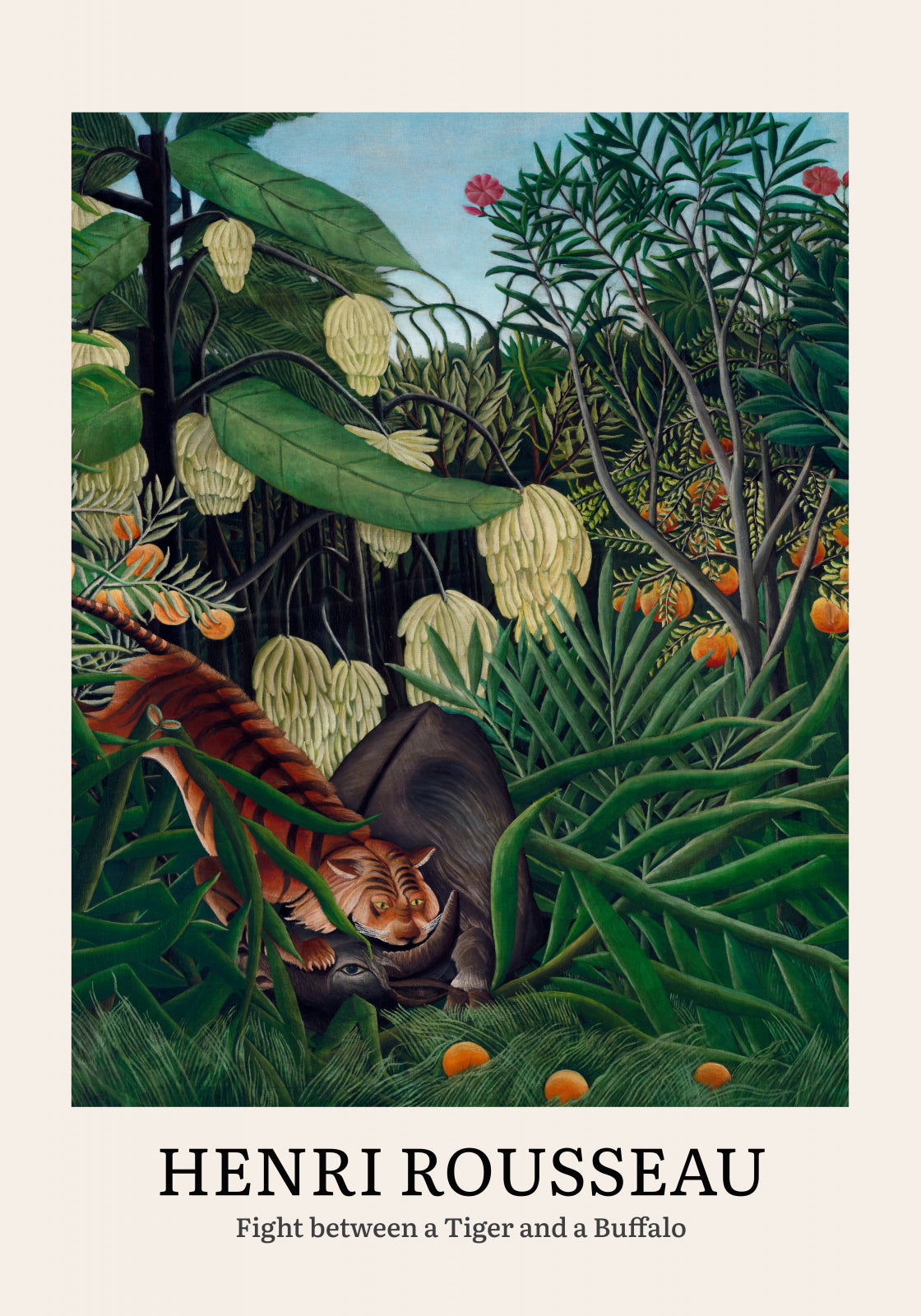 Plakat  Design Tiger and a Buffalo, Rousseau Vintage do Salonu
