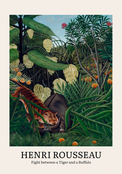 Plakat  Design Tiger and a Buffalo, Rousseau Vintage do Salonu