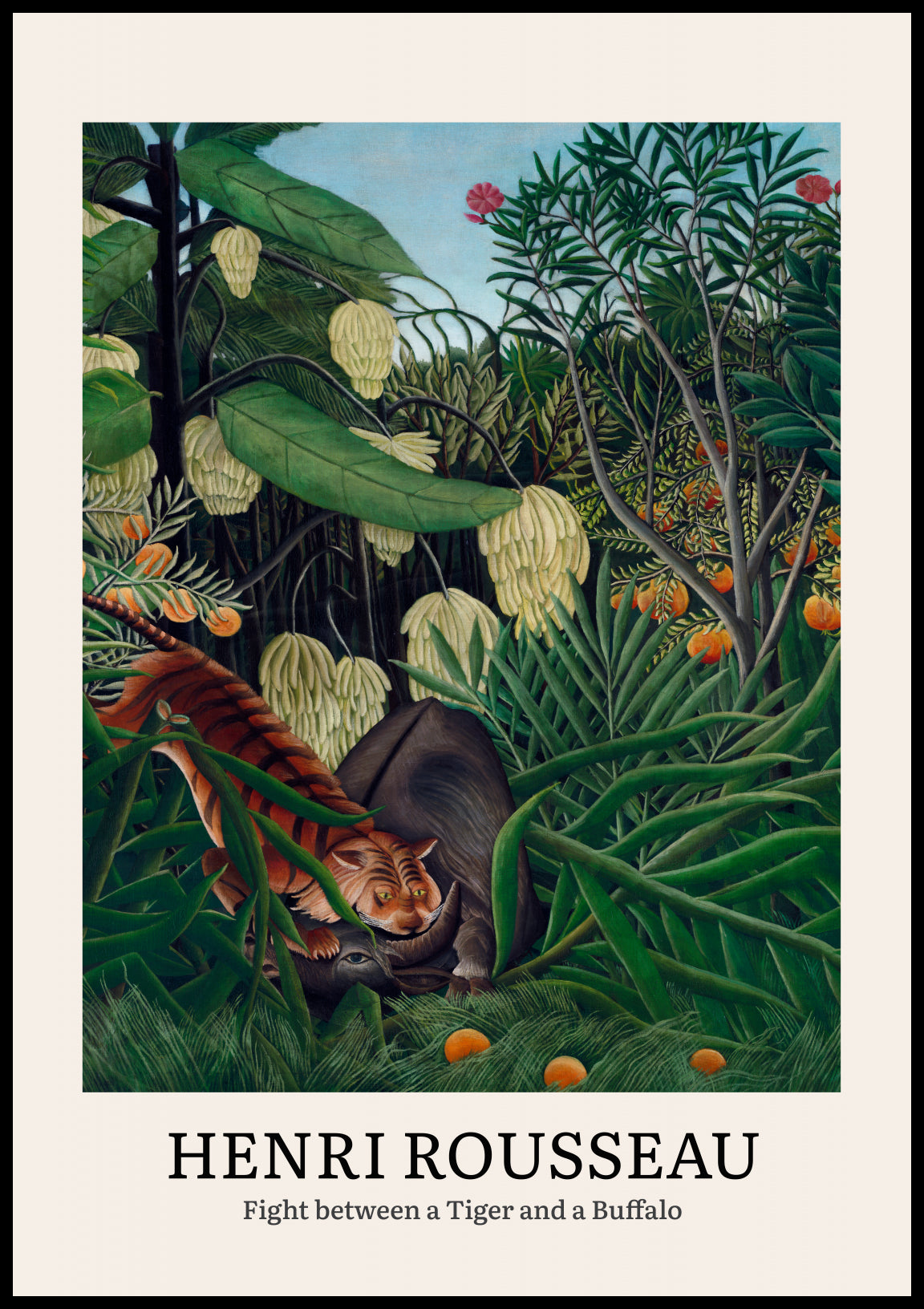 Plakat  Design Tiger and a Buffalo, Rousseau Vintage do Salonu