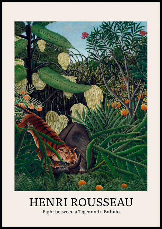 Plakat  Design Tiger and a Buffalo, Rousseau Vintage do Salonu