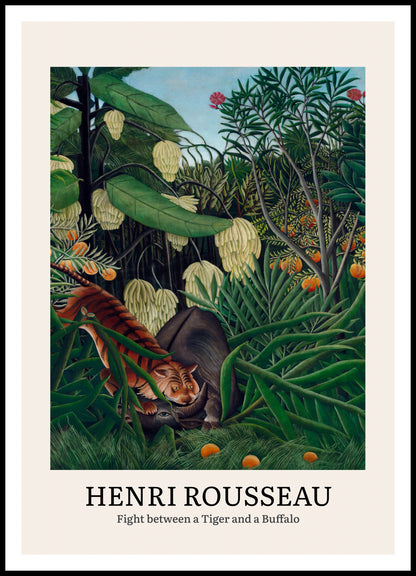 Plakat  Design Tiger and a Buffalo, Rousseau Vintage do Salonu