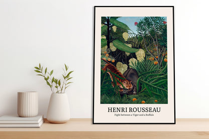 Plakat  Design Tiger and a Buffalo, Rousseau Vintage do Salonu
