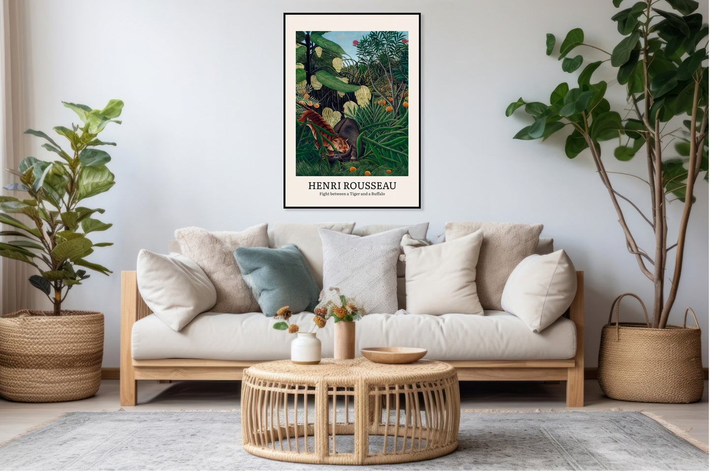 Plakat  Design Tiger and a Buffalo, Rousseau Vintage do Salonu