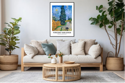 Plakat  Design Cypress and Star, Van Gogh Vintage do Salonu