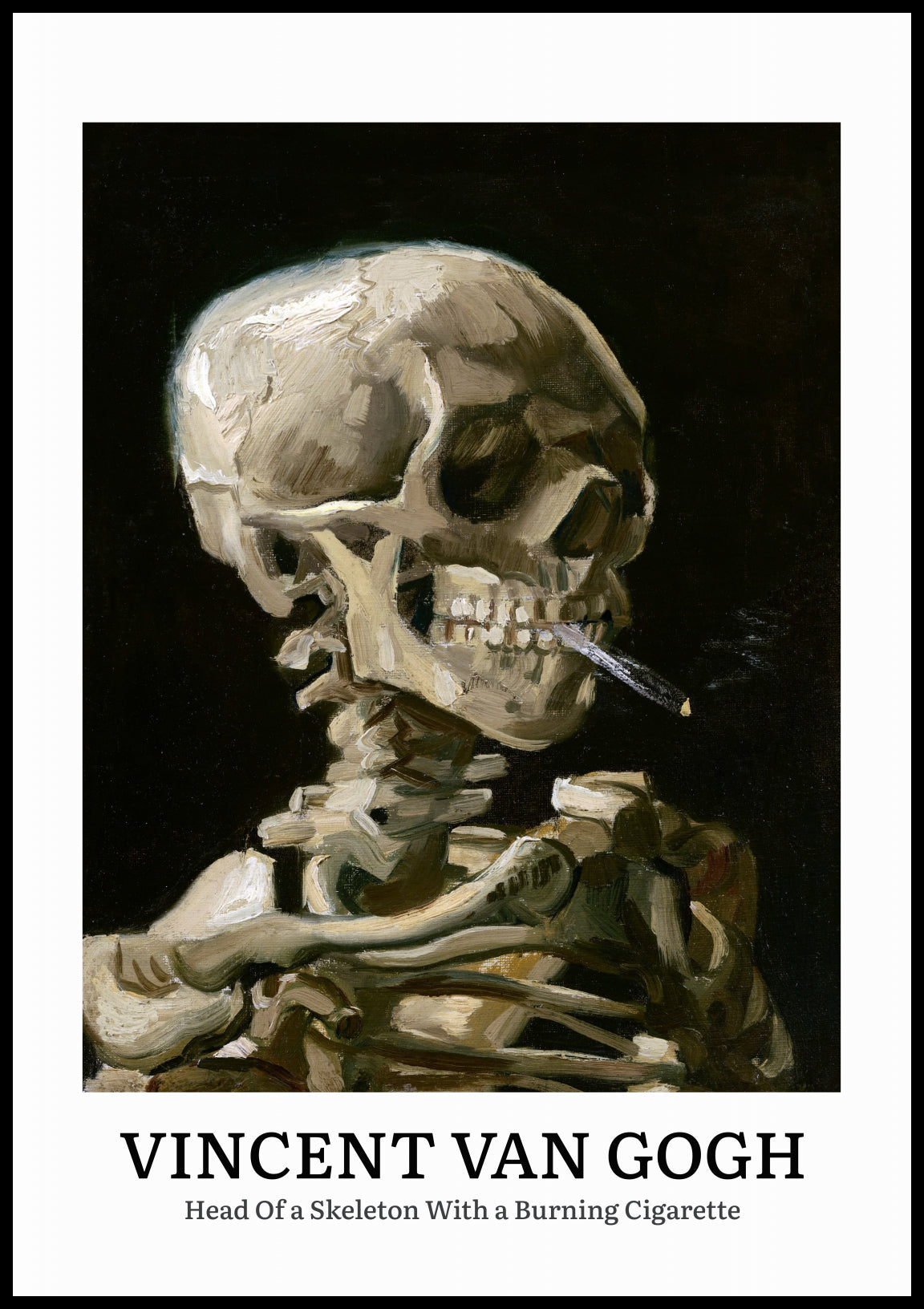 "Design Head Of a Skeleton With a Burning Cigarette" by Vincent van Gogh