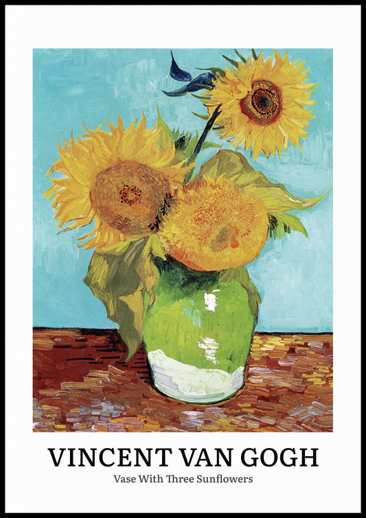 "Design Vase with Three Sunflowers" by Vincent van Gogh