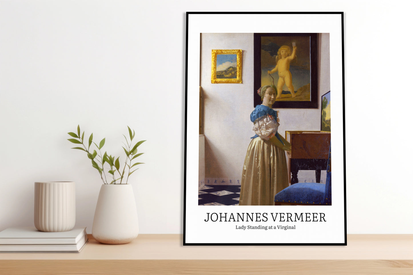 Obraz  Design Lady Standing, Vermeer Vintage do Salonu