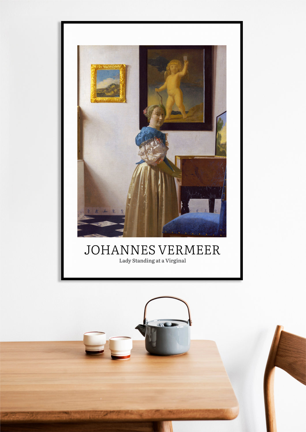 Obraz  Design Lady Standing, Vermeer Vintage do Salonu