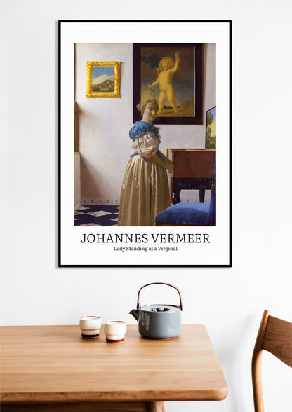 Obraz  Design Lady Standing, Vermeer Vintage do Salonu