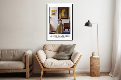 Obraz  Design Lady Standing, Vermeer Vintage do Salonu