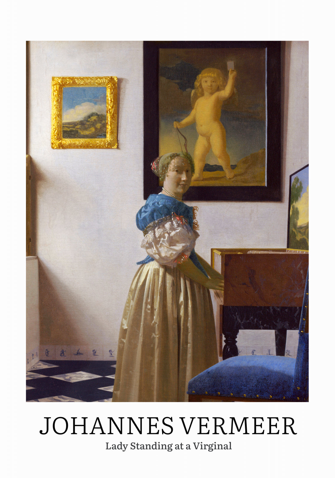 Plakat  Design Lady Standing, Vermeer Vintage do Salonu