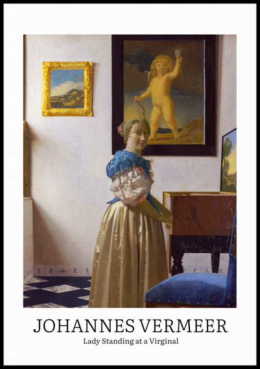 Plakat  Design Lady Standing, Vermeer Vintage do Salonu
