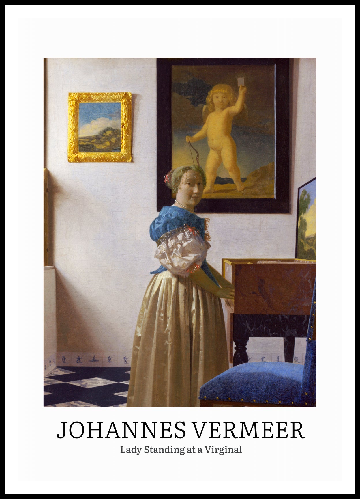 Plakat  Design Lady Standing, Vermeer Vintage do Salonu