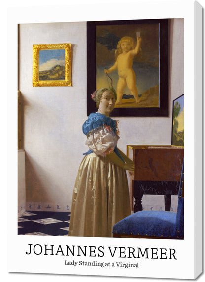 Obraz  Design Lady Standing, Vermeer Vintage do Salonu