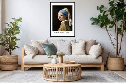 Plakat  Design Girl with a Pearl, Vermeer Vintage do Salonu