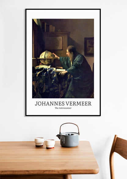 Obraz  design The Astronomer, Vermeer Vintage do Salonu