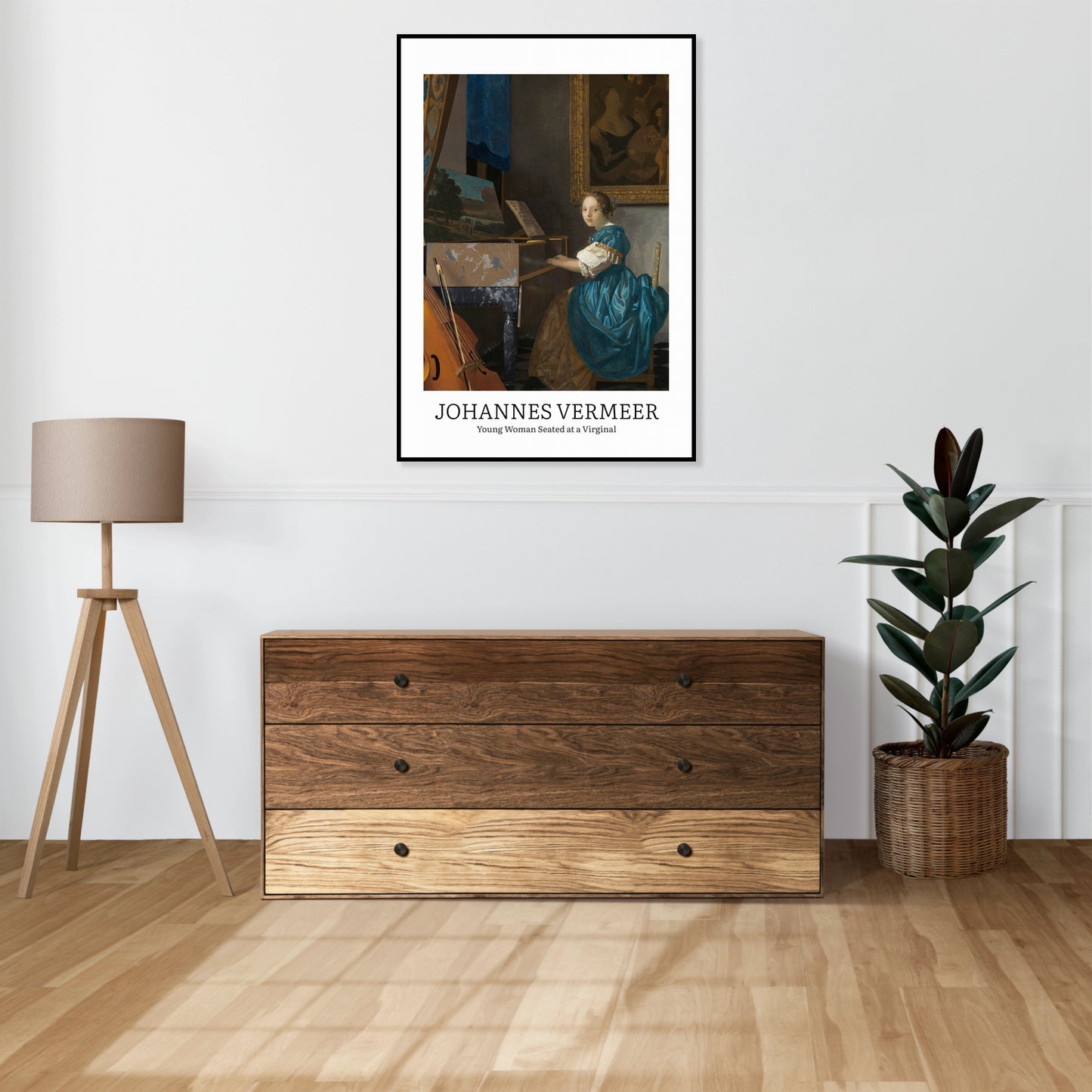 Obraz  Design Seated at a Virginal, Vermeer Vintage do Salonu
